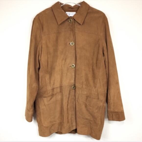 Katherine Kelly Collection Suede Leather Jacket Sz 12 - Picture 1 of 8